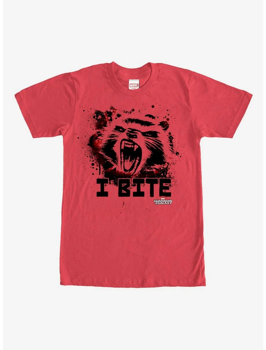 Movies Guardians Of The Galaxy Rocket Bite T-Shirt 1 Movies Guardians Of The Galaxy Rocket Bite T-Shirt