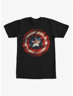 Movies Marvel Captain America Shield Flag T-Shirt