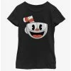 Cuphead Retro Face Youth Girls T-Shirt