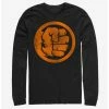 Marvel Hulk Orange Retro Symbol Long-Sleeve T-Shirt