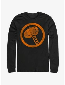 Marvel Thor Orange Retro Symbol Long-Sleeve T-Shirt