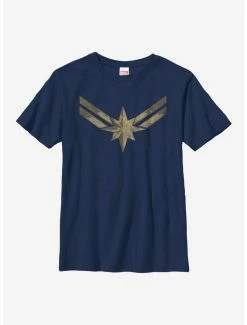 Marvel Captain Marvel Retro Costume Symbol Youth T-Shirt