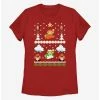 Nintendo Super Mario Retro Adventure Christmas Pattern Womens T-Shirt