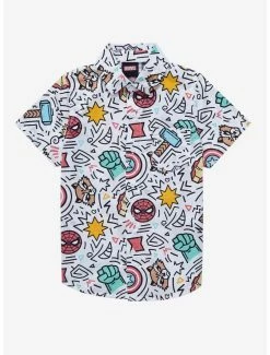 Movies Marvel Icons Toddler Woven Button-Up - BoxLunch Exclusive