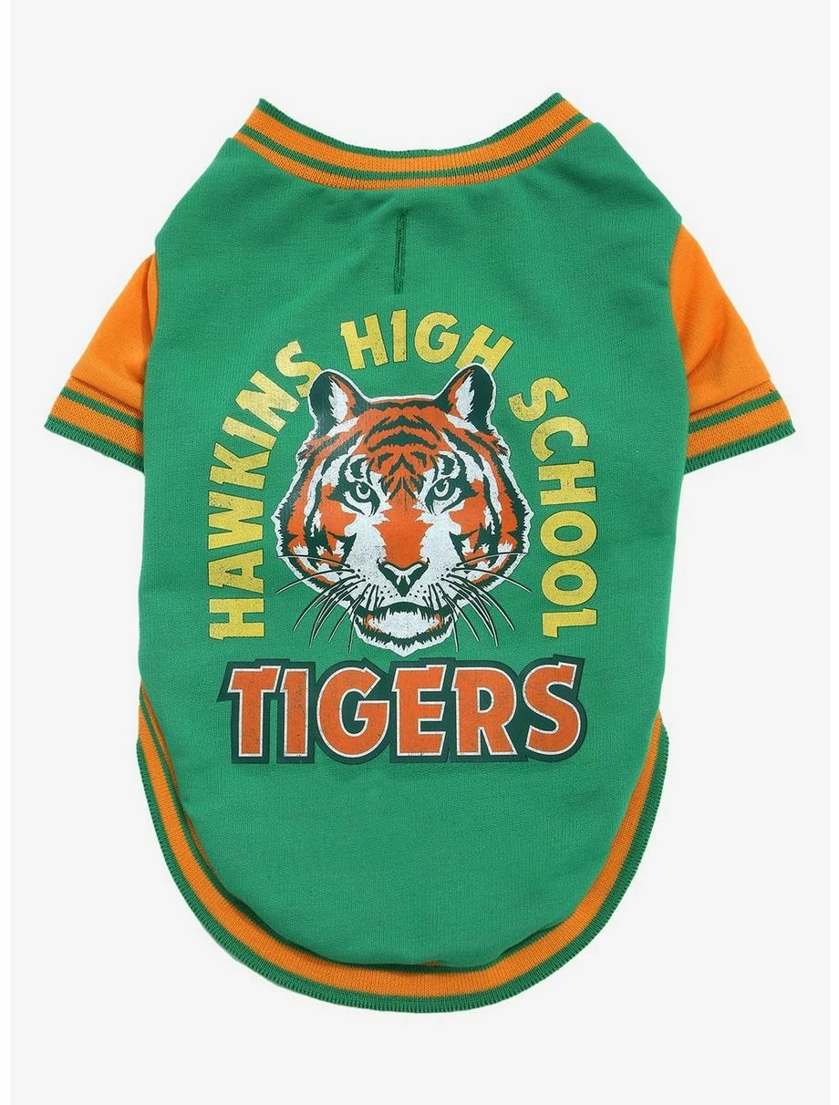 Television Stranger Things Hawkins High Tigers Varsity Pet Jacket - BoxLunch Exclusive 1 Television Stranger Things Hawkins High Tigers Varsity Pet Jacket - BoxLunch Exclusive