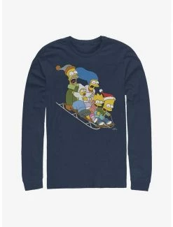 Television The Simpsons Family Gone Sledding Long-Sleeve T-Shirt
