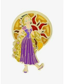 Movies Disney Tangled Rapunzel Stained Glass Portrait Enamel Pin - BoxLunch Exclusive