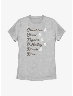 Television Disney Channel Cheshire, Oliver, Figaro, O'Malley, Dinah, Binx Womens T-Shirt