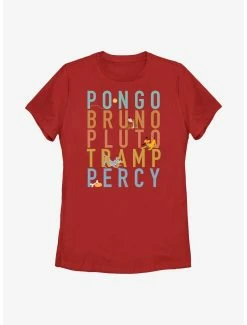 Television Disney Channel Pongo, Bruno, Pluto, Tramp, Percy Womens T-Shirt