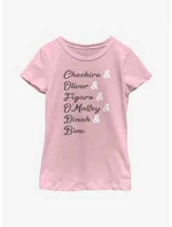 Television Disney Channel Cheshire, Oliver, Figaro, O'Malley, Dinah, Binx Youth Girls T-Shirt