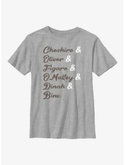 Television Disney Channel Cheshire, Oliver, Figaro, O'Malley, Dinah, Binx Youth T-Shirt